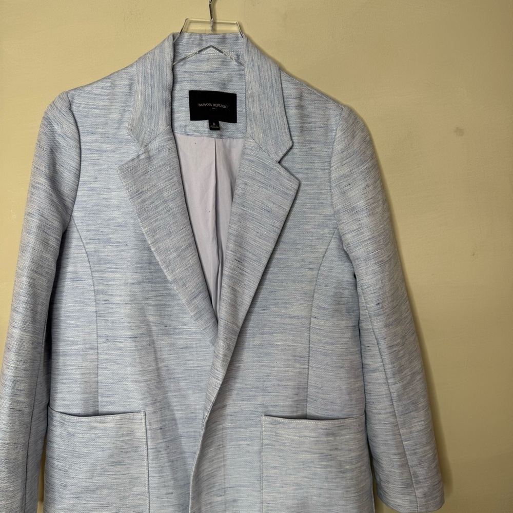 Banana Republic Heathered light blue Blazer size 6 - Picture 2 of 8